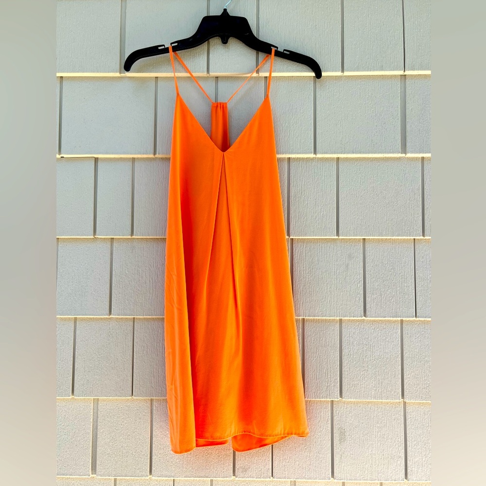 EUC- Alice + Olivia Silk Mini Dress in Tangerine.